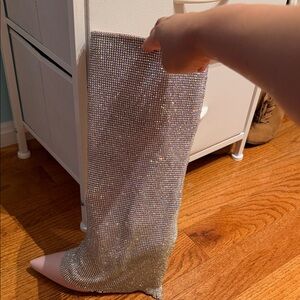 Dazzling Rhinestone Heeled Boots